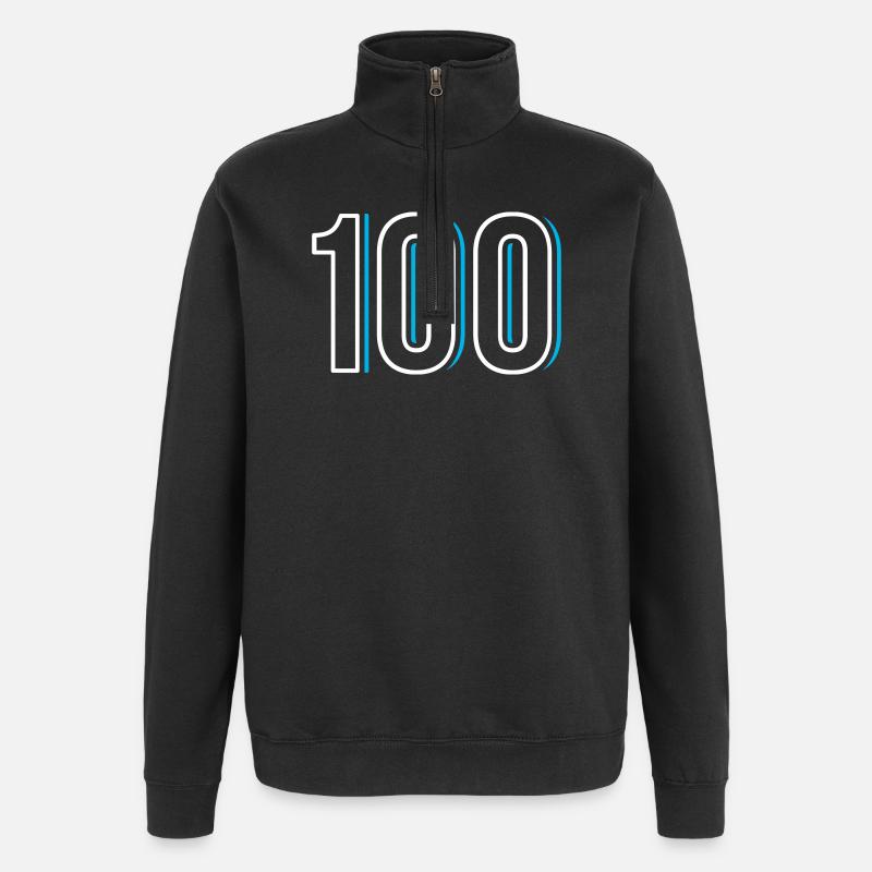 Numéro 100 - Cent - cent - Sweat à zip 1/4 - noir