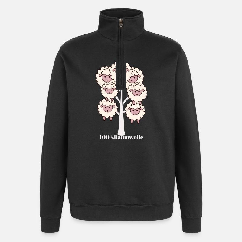 Tshirt Cotton - Quarter-Zip Sweatshirt - black