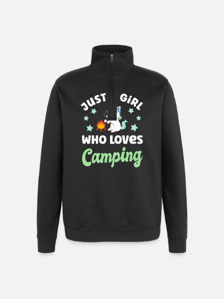 Camping Campen - Quarter-Zip Sweatshirt - black