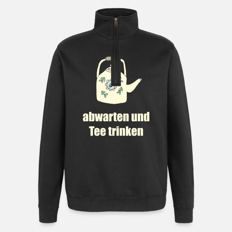 teetrinken 2 - Quarter-Zip-Sweatshirt - Schwarz