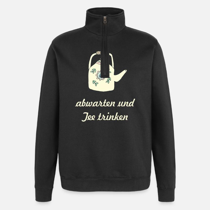 teetrinken - Quarter-Zip-Sweatshirt - Schwarz