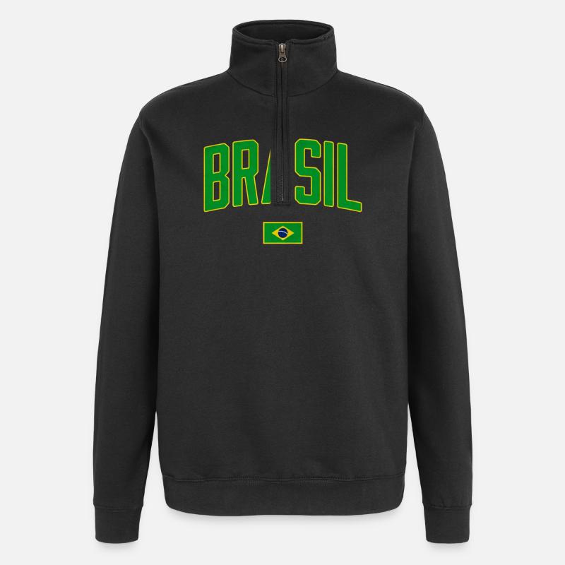 Brésil | Brasil - Sweat à zip 1/4 - noir