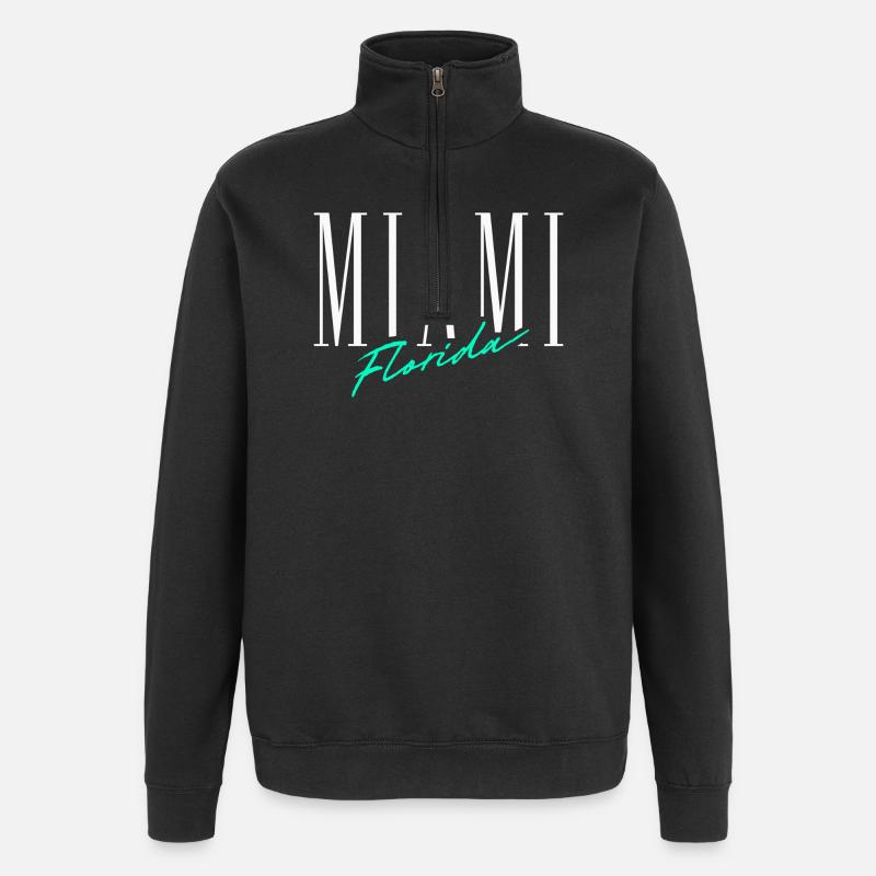 Miami Floride - Sweat à zip 1/4 - noir