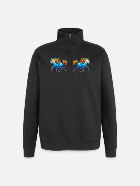 Icelandic Horses Horses Gallop Horse love Horse fan - Quarter-Zip Sweatshirt - black