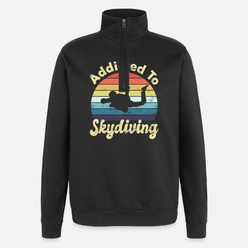 Skydiving Skydivers - Quarter-Zip Sweatshirt - black