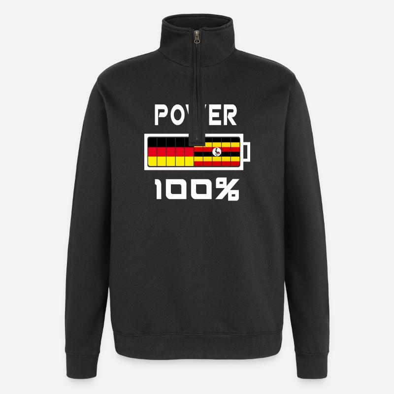 L’Allemagne et l’Ouganda Power 100% - Sweat à zip 1/4 - noir