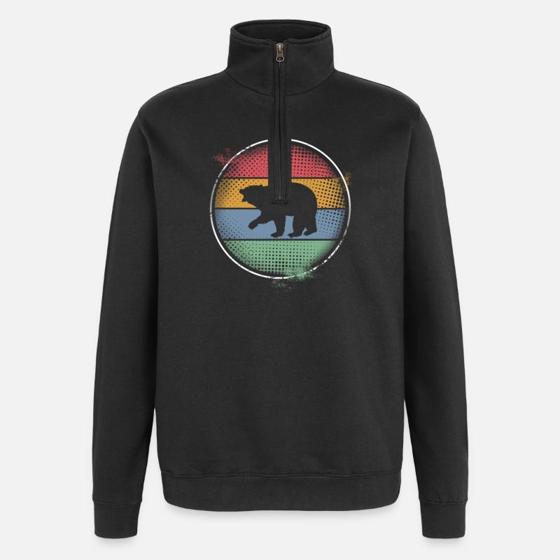 Ours - Sweat à zip 1/4 - noir