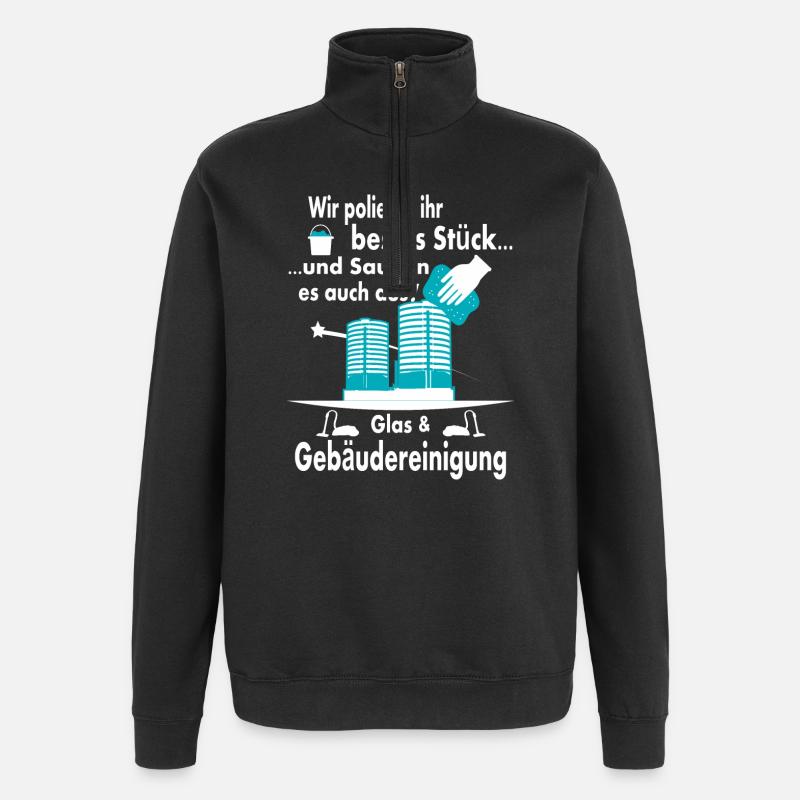 Glas & Gebäudereinigung - Quarter-Zip-Sweatshirt - Schwarz