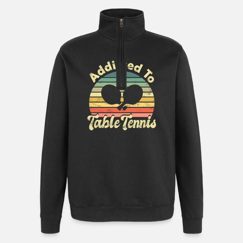 Table Tennis Ping Pong - Quarter-Zip Sweatshirt - black