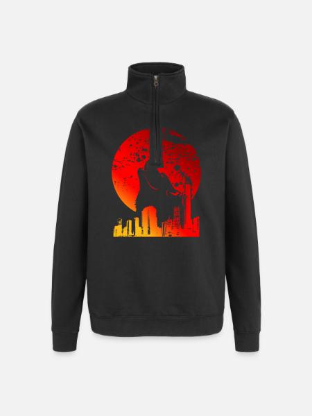 BLODMÅNE | RØDE FULDMÅNE GAVER - Sweatshirt med 1/4 lynlås - sort