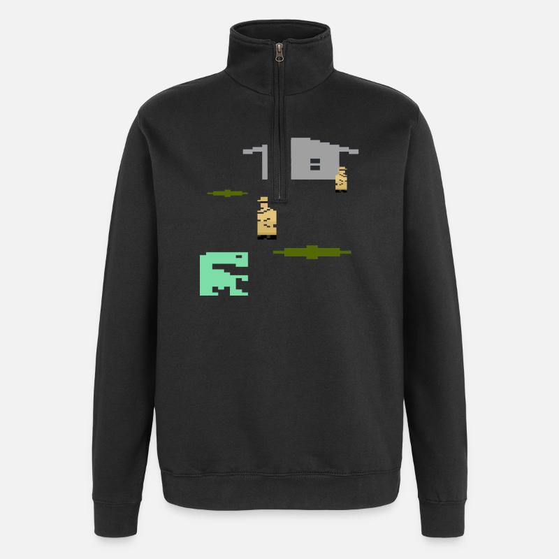 Pixel ExtraTerrestre - Sweat à zip 1/4 - noir
