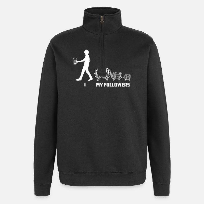 Adeptes du fût de bière - Sweat à zip 1/4 - noir