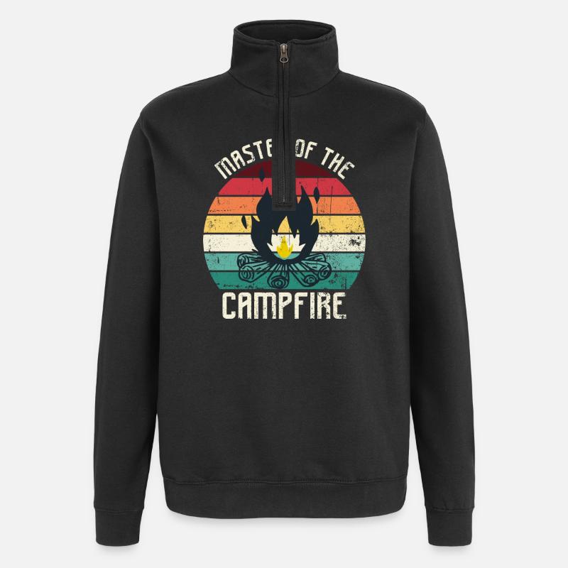 Maître du feu de camp - Sweat à zip 1/4 - noir