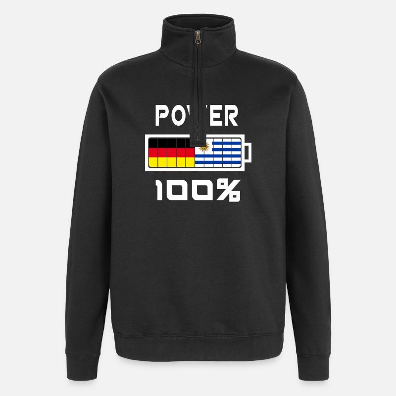 Germany and Uruguay Power 100% - Quarter-Zip Sweatshirt - black