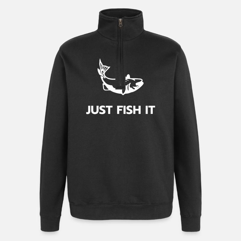 Just fish it - Sweat à zip 1/4 - noir