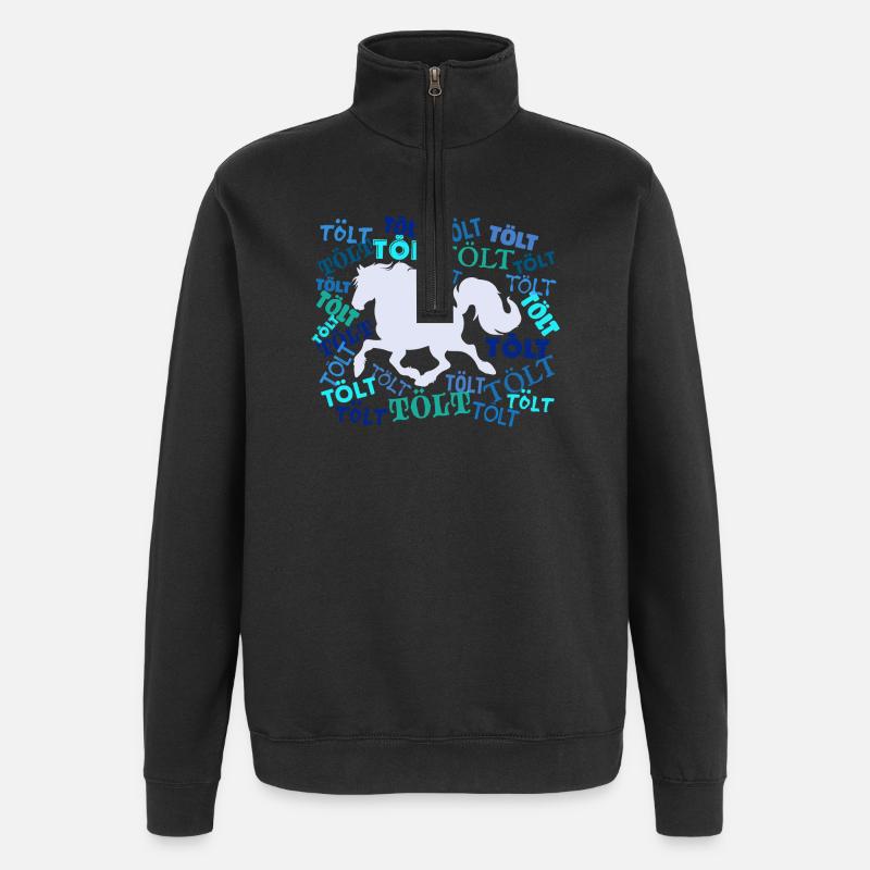 Tölt Pferde Spruch Haflinger Islandpferde - Quarter-Zip-Sweatshirt - Schwarz