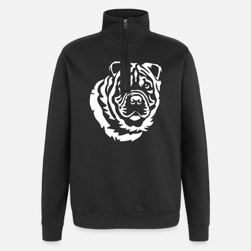 Shar-Pei Head « Black Edition » - Sweat à zip 1/4 - noir