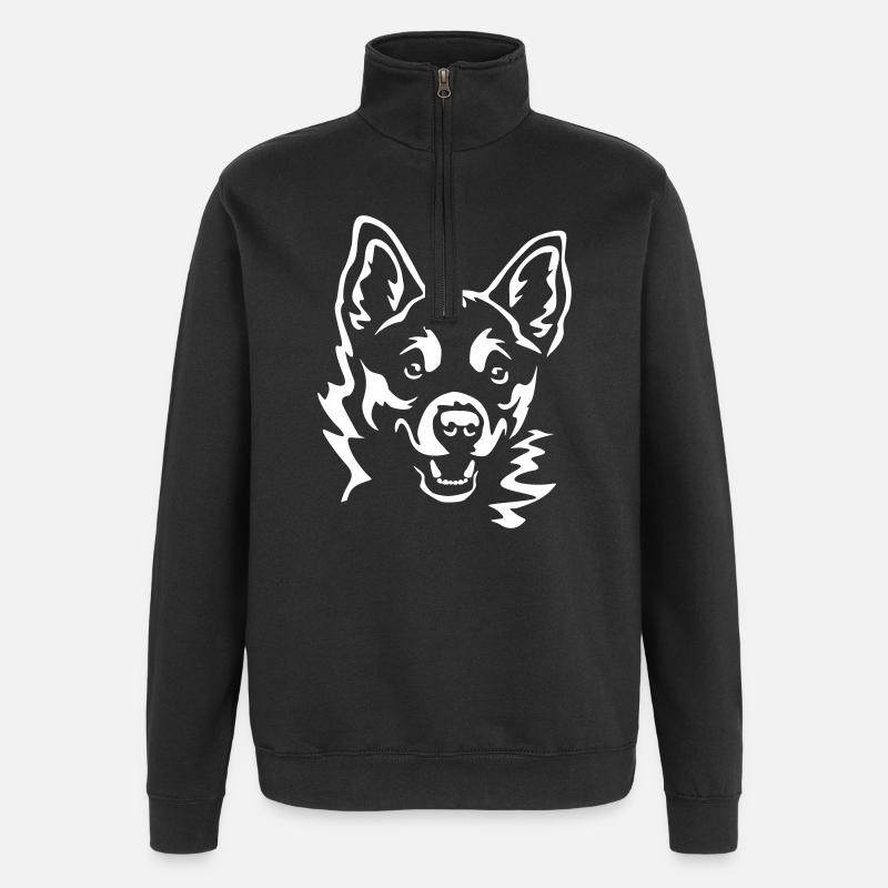 Lundehund norvégien « Black Edition » - Sweat à zip 1/4 - noir