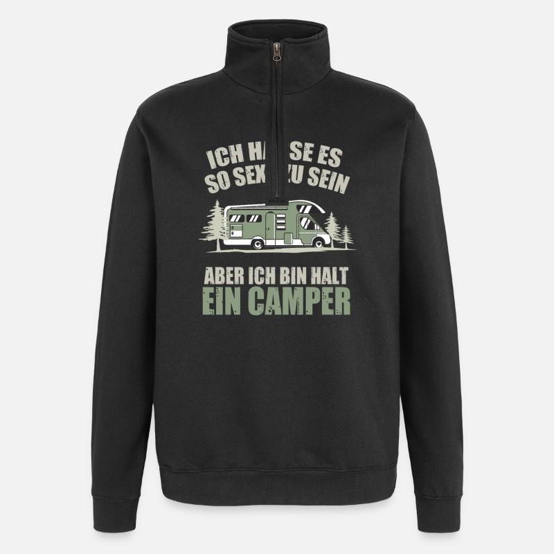 Sexy Camper Spruch Humor - Quarter-Zip-Sweatshirt - Schwarz
