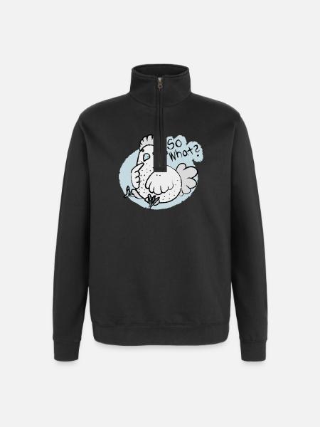 so what ? - Quarter-Zip-Sweatshirt - Schwarz