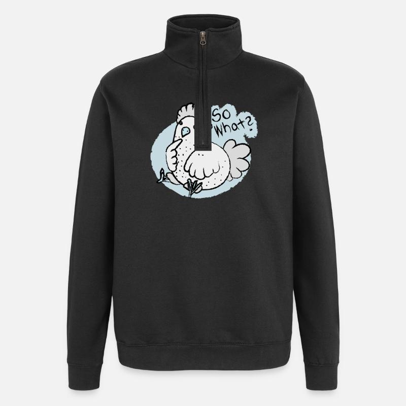 so what ? - Quarter-Zip-Sweatshirt - Schwarz