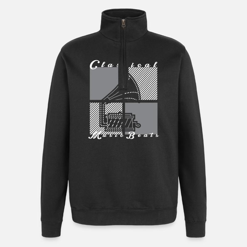 Grammophon - Quarter-Zip-Sweatshirt - Schwarz