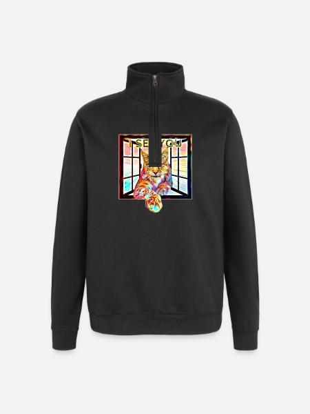 The lynx I see you - Quarter-Zip Sweatshirt - black