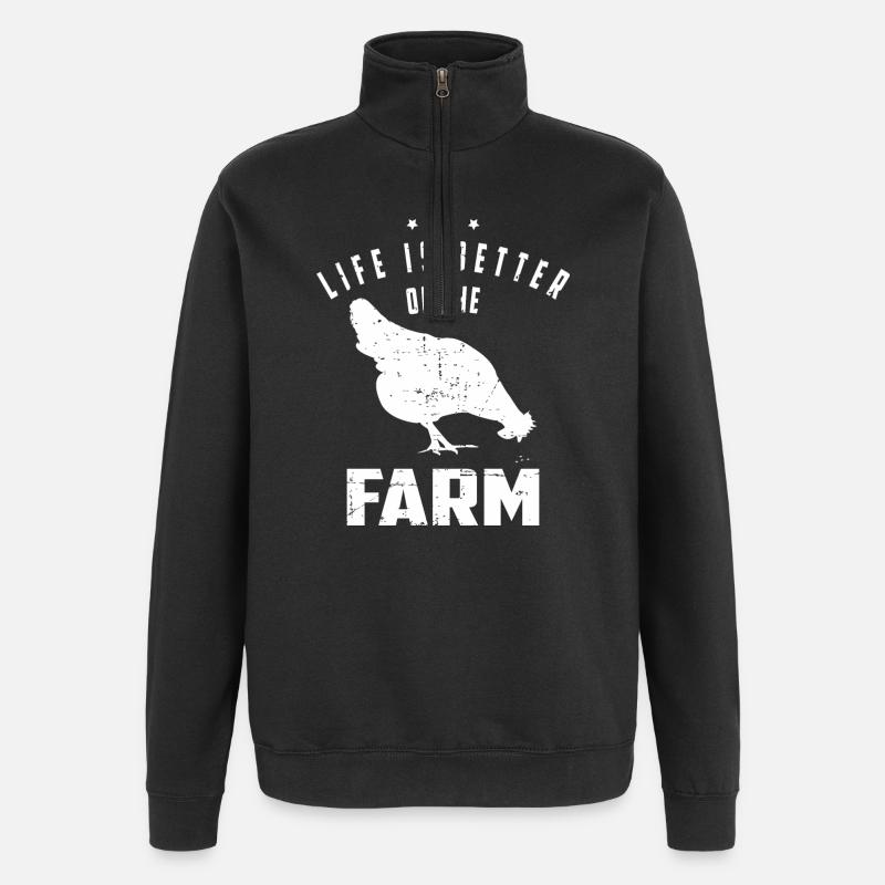 Vie à la ferme - Sweat à zip 1/4 - noir