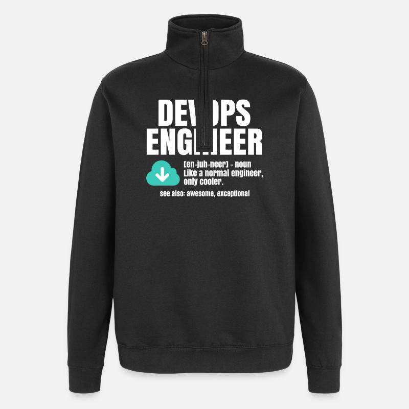Devops-Ingenieur - Quarter-Zip-Sweatshirt - Schwarz