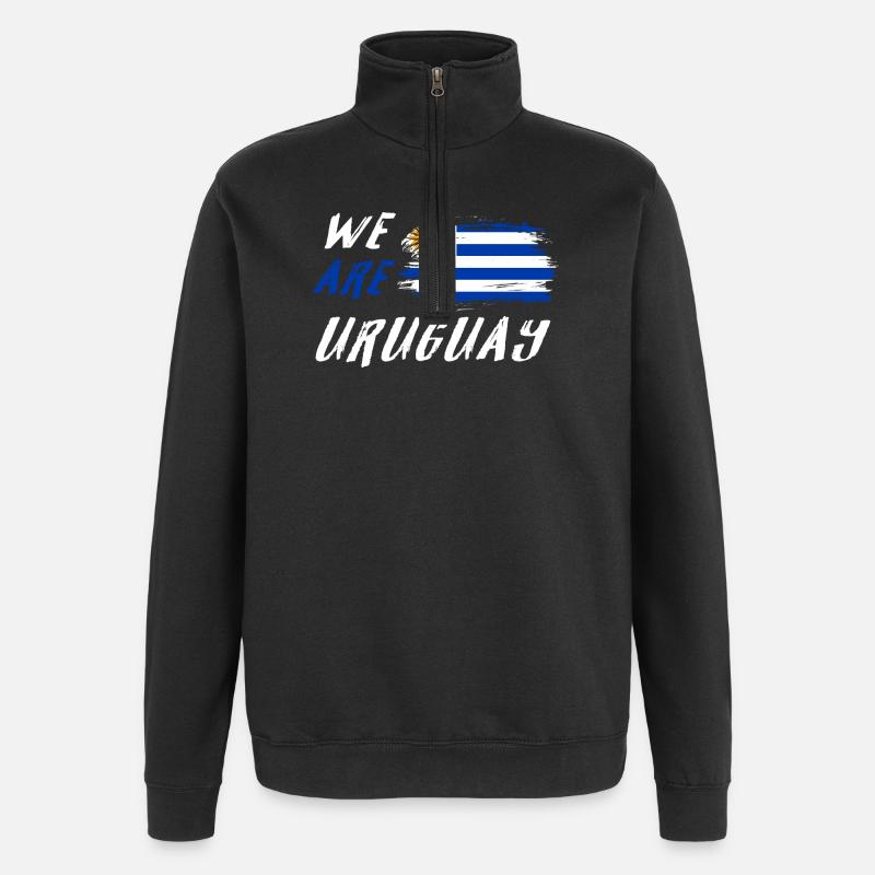 Wir sind Uruguay - Quarter-Zip-Sweatshirt - Schwarz