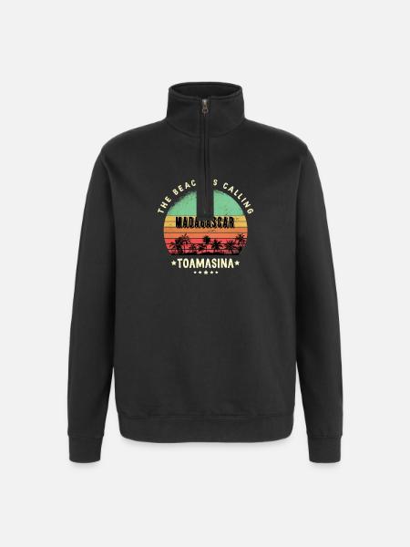 Toamasina Madagascar beach design - Quarter-Zip Sweatshirt - black