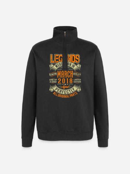 2018 March Birthday Legend - Quarter-Zip Sweatshirt - black