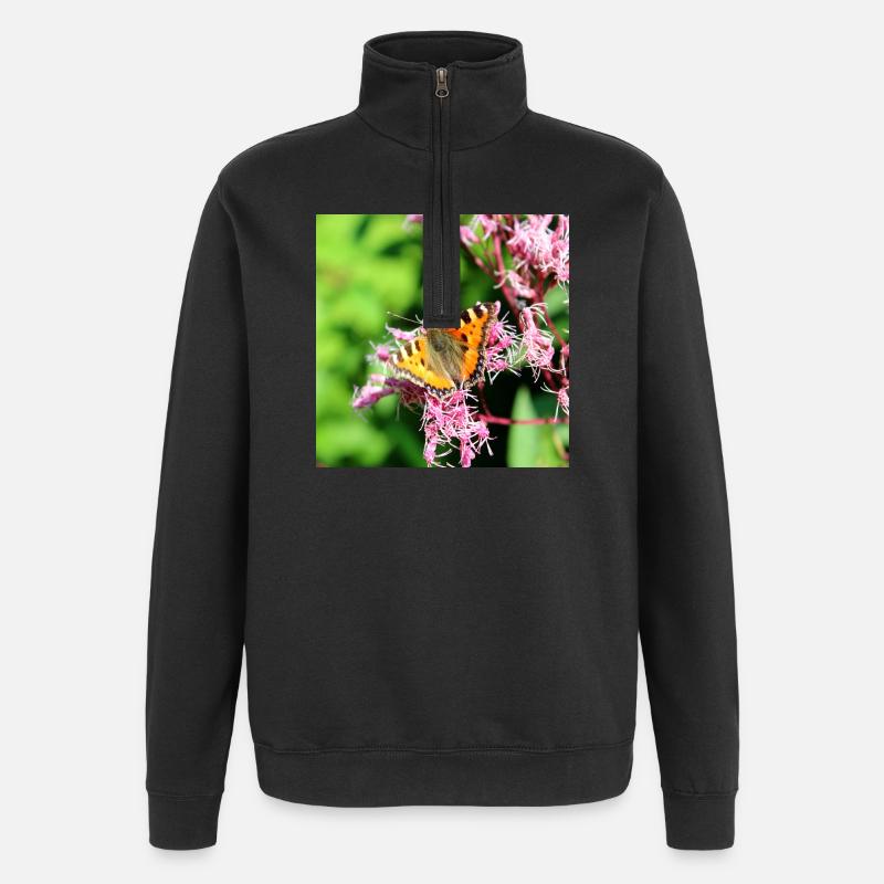 Papillons - Sweat à zip 1/4 - noir