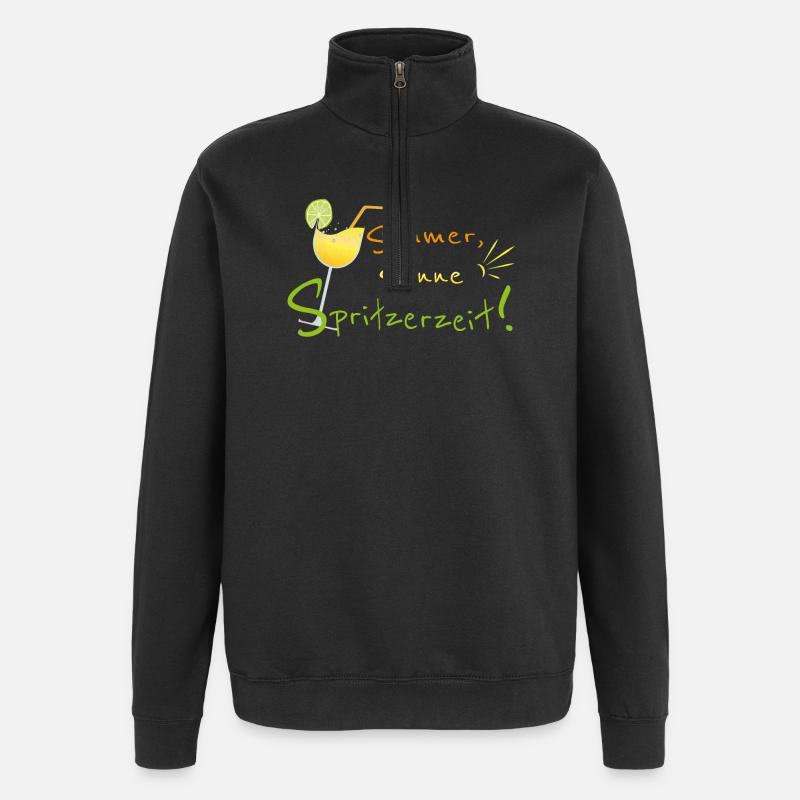Sommer, Sonne, Spritzerzeit! Weinglas - Quarter-Zip-Sweatshirt - Schwarz