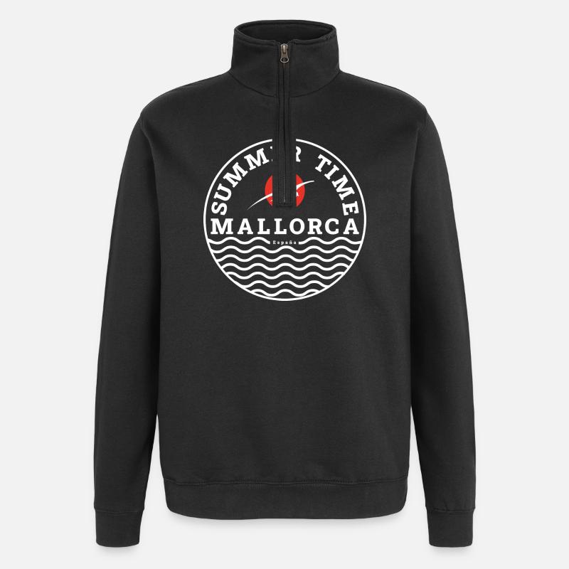 Mallorca Sommerzeit Logo - Quarter-Zip-Sweatshirt - Schwarz