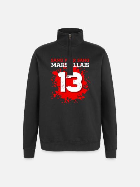 Sang pour Sang Marseillais - Sweat à zip 1/4 - noir