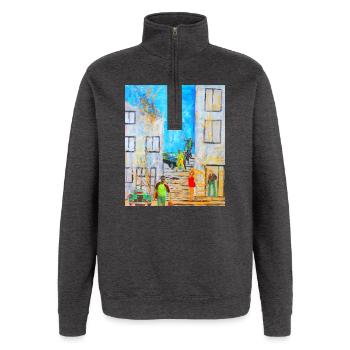 Legends - Quarter-Zip Sweatshirt - charcoal grey - Front - AI Model Female 172 light (172cm) & AI Model Male 178 dark (178cm)