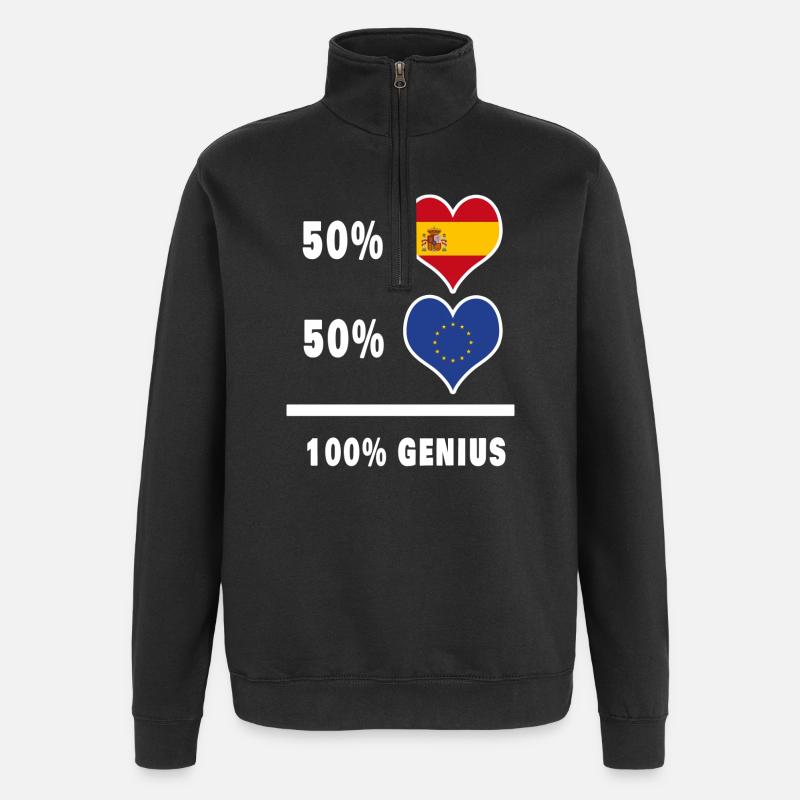Europa und Spanien genial / Geschenk - Quarter-Zip-Sweatshirt - Schwarz