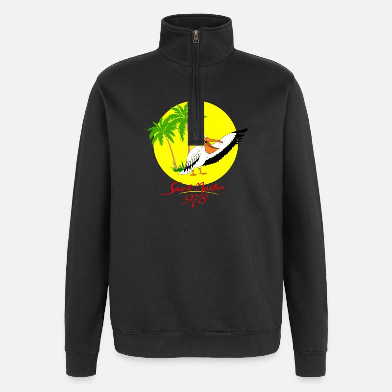 Saint-martin - Sweat à zip 1/4 - noir