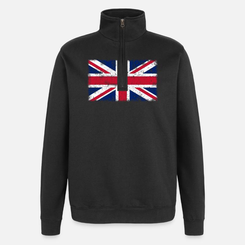 Großbritannien - Quarter-Zip-Sweatshirt - Schwarz