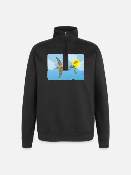 Le colibri - Sweat à zip 1/4 - noir