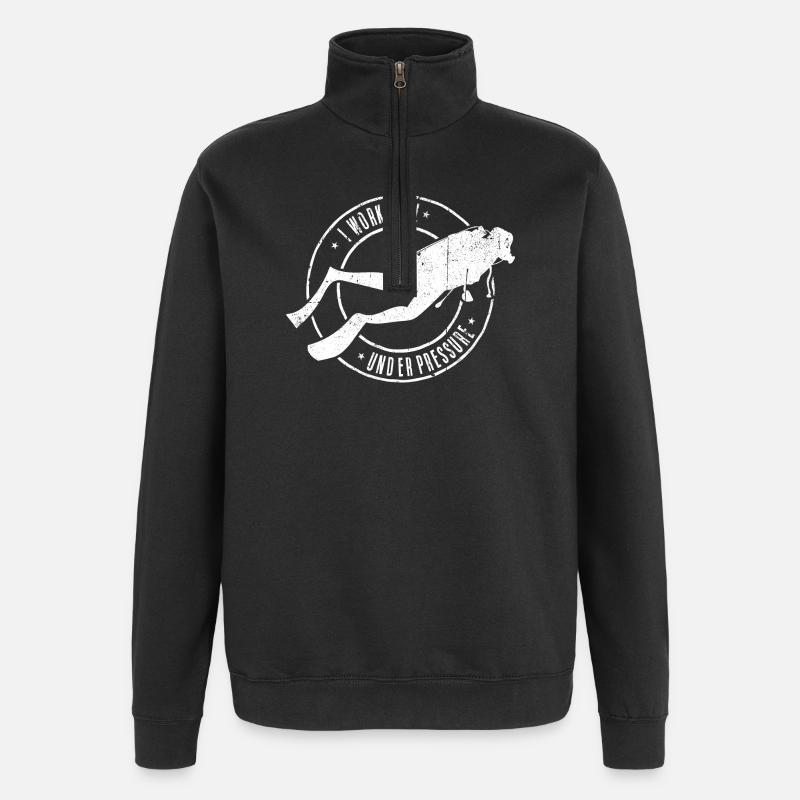 Deep Dive Diver Emblem - Quarter-Zip Sweatshirt - black