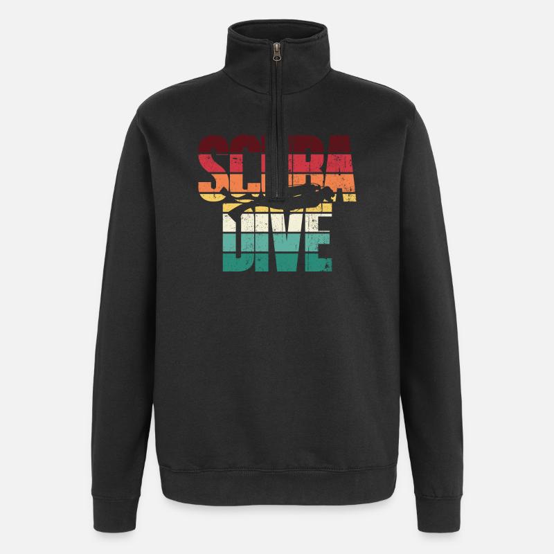 Scuba Love Diving - Quarter-Zip-Sweatshirt - Schwarz