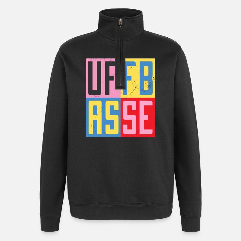 Conception Uffbasse - Sweat à zip 1/4 - noir