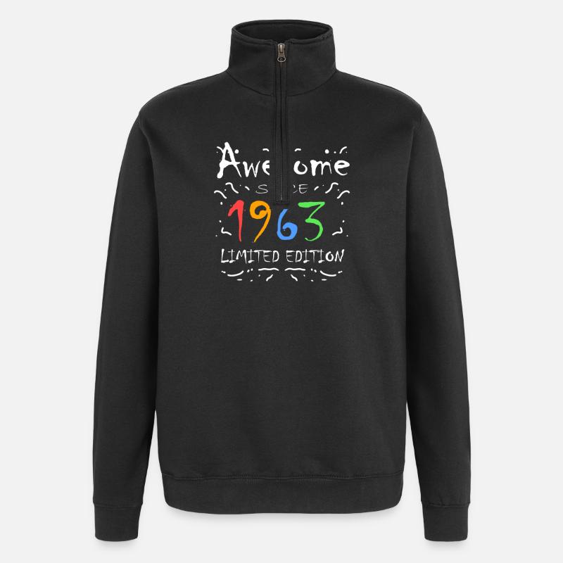 1963 - Sweat à zip 1/4 - noir