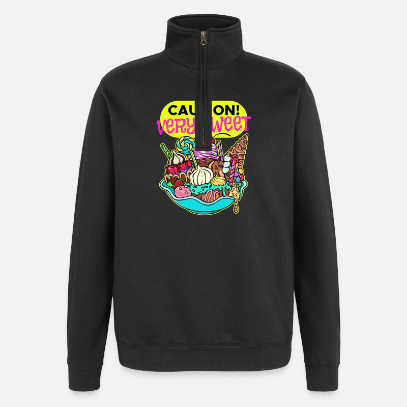 Chocolate Sweets Dessert Candy Statement - Sweat à zip 1/4 - noir