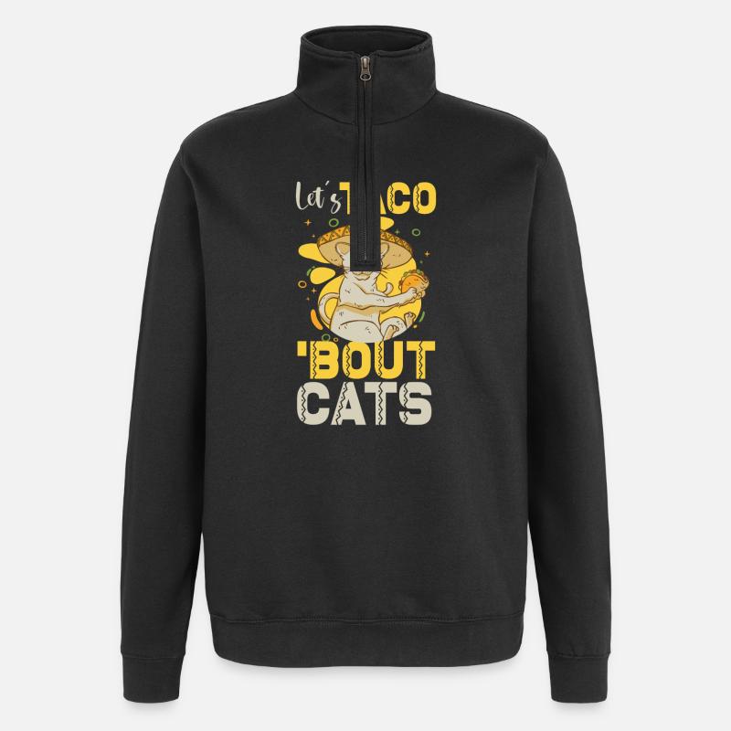 Let's Taco Bout Cats Catlover - Quarter-Zip Sweatshirt - black
