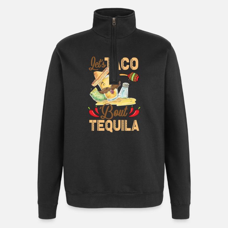 Taco Über Tequila Taco Tuesday - Quarter-Zip-Sweatshirt - Schwarz