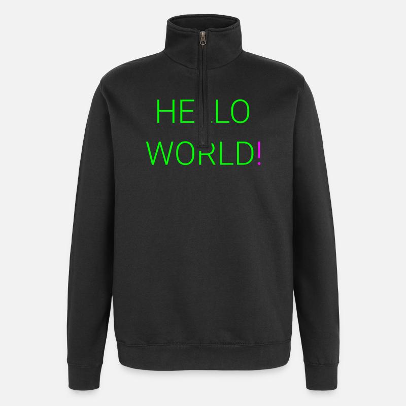 Hallo Welt - Quarter-Zip-Sweatshirt - Schwarz