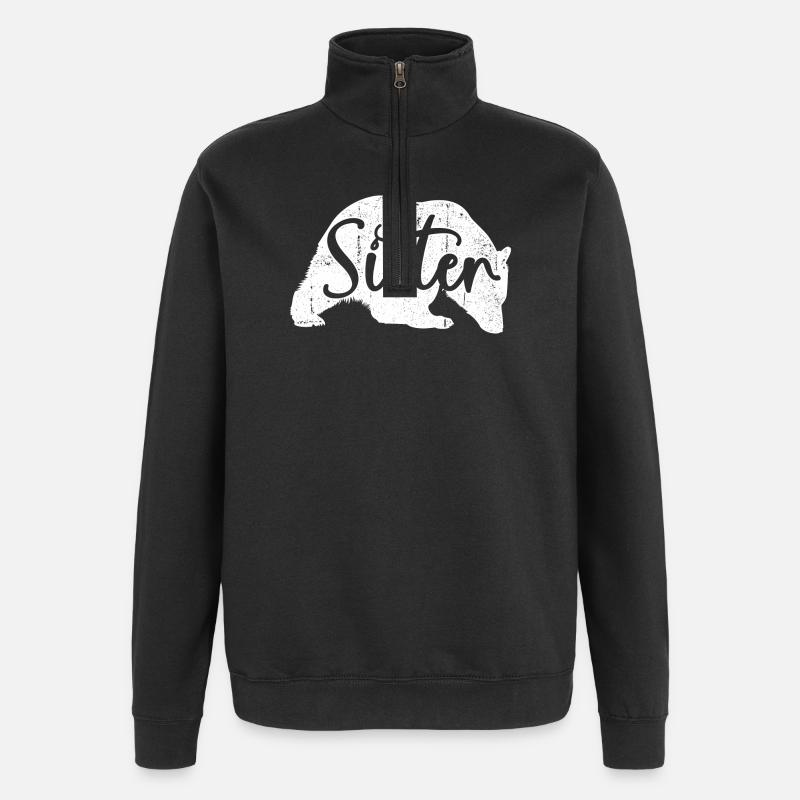 Silhouette de cochon soeur - Sweat à zip 1/4 - noir